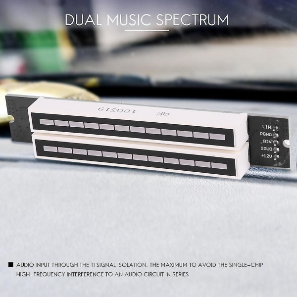 Kaksois 12 musiikkitason ilmaisin Led-spektri Vu-mittarivahvistin Valon nopeus Säädettävä levy Mp3:lle