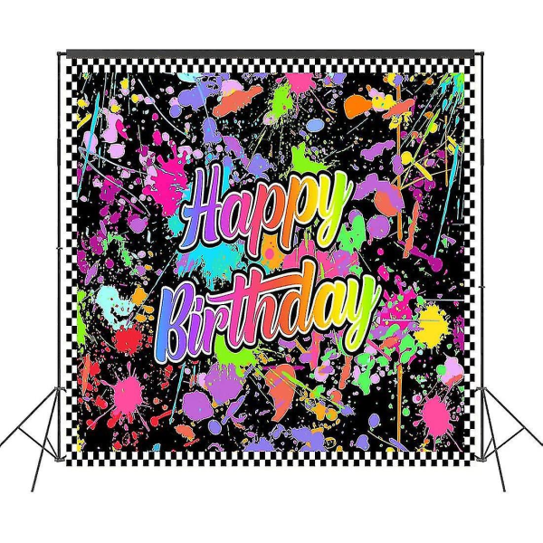 150x100cm Lofaris Neon Graffiti Maling Sprut Bursdag Bakgrunn For Fotografering Glød I Mørket Retro Hip Pop Tema Bakgrunn