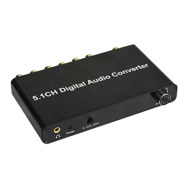 5.1CH Digital Audio Converter Koaxial och SPDIF Optisk till 5.1 Audio Dekoder