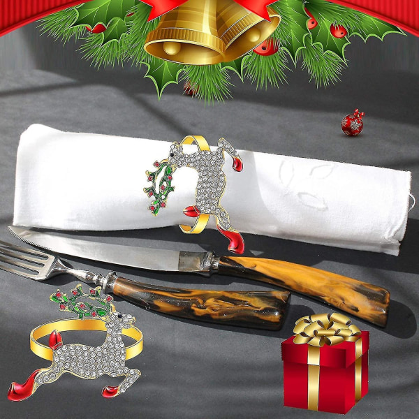 Tal 8 st jul servettringar för matbordsdukning- rustika middagsbord dukning dekoration för bröllopsmottagningar, jul, tacksägelse Ho