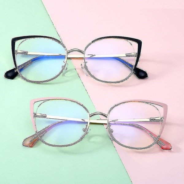 Moderigtige anti-blå lys briller med silikone næsepuder og katteøje stel