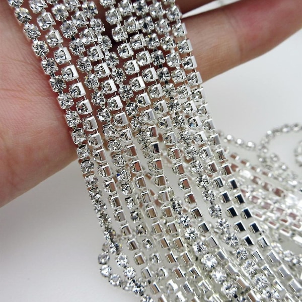 10m/rulla Juhlanauha reunus Prom Crystal Jewelry DIY kaulakoru Rhinestone ketju