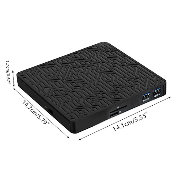 Ulkoinen Dvd Vcd -asema Polttimelle Dual Usb3.0 Sd Tf Hub C D Lukija Kirjoitin Pc:lle