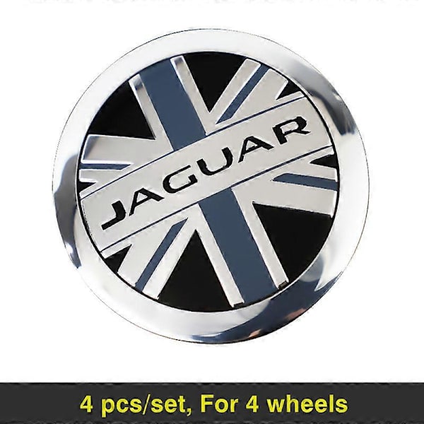 4 stk. Auto Styling Hjul Center Hub Cap Sticker 56mm Dæksel Biltilbehør Til Jaguar XF 250 X Type F Pace Xj X351 Xe S Type XKR british flag