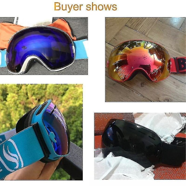 Dobbeltlags Skibriller Uv400 Anti-dug Big Ski Mask Briller Skiløb Snowboard Eyewear Graced Lens Mirror Coating Goggles
