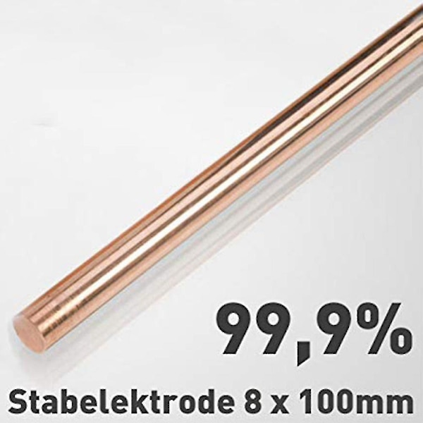 5 stk kobberstenger - Ro-stenger av rene metaller 8 x 100 mm for sammenlignende undersøkelse av materiale