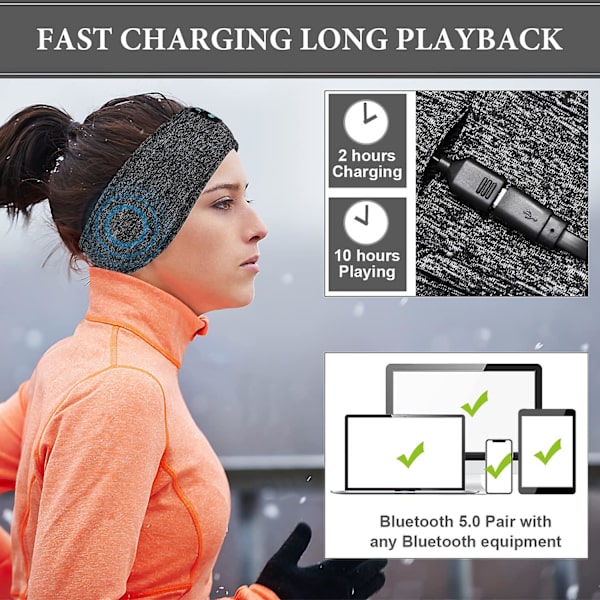 Hörlurar Bluetooth 5.0, Mjuka och andningsbara sovhörlurar, Sovmask med hörlurar, Beat Band-hörlurar Hd-stereohögtalare för träning,