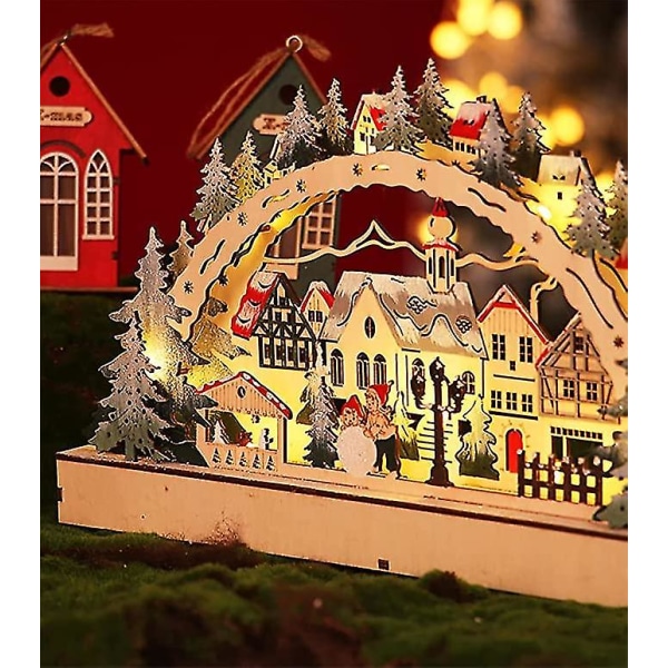Led Luminous Christmas Village kjøpesenter vindusdekorasjoner