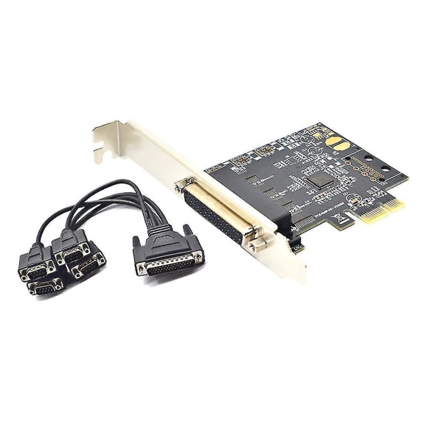 Pcie To 4 Serial Port Rs232 9-pin Expansion Card Ax99100 With Cable