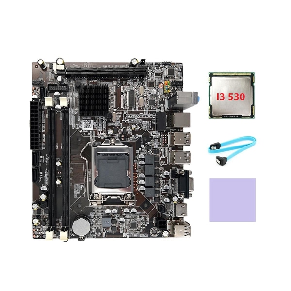 H55 Hovedkort LGA1156 Støtter I3 530 I5 760 Serie Cpu Ddr3 Minne Hovedkort+i3 530 Cpu+sata C