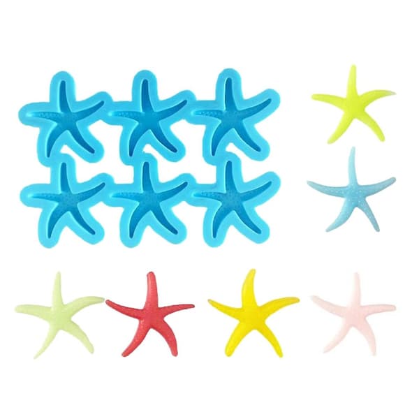 6-link Starfish Pendant Combination Øreringe Form Epoxy Resin Smykker Form