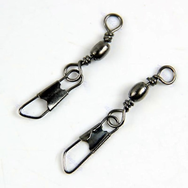 100 stk Fiske-Snapper Koblingsklipp Rustfritt Stål Tønne Svirvel Pin Tackle Solid size 9