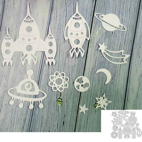 Planeetta Kuu Metallileikkurit Stensiili Diy Scrapbooking Albumi Paperikortti Malli Muotti Kohokuviointi Käsityökoristelu