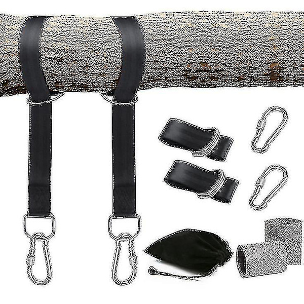 Trägungremmar Hängande Kit Med Två Zinklegeringskarbinhakar svart1set