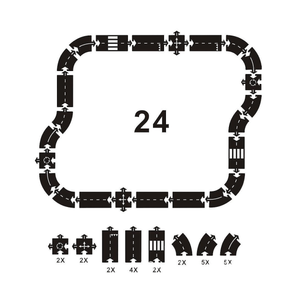 24kpl Ratapalapelilelupalikat Traffic Road Street Puzzle Lelupalikat lapsille