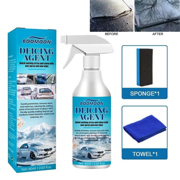 Forrudespray Deicer Bil Snesmeltningsspray Forrudespraymiddel Afrimning Flydende snesmeltemiddel til bil og hjemmebrug