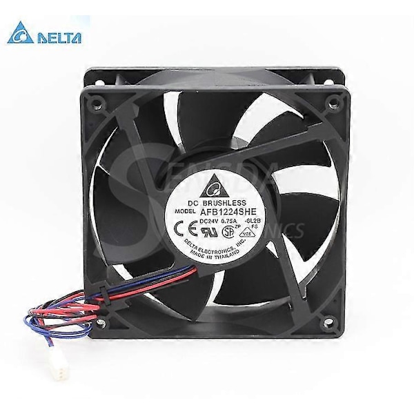 För Delta Afb1224she 12cm 120mm 1238 12038 Dc 24v 0.75a Axial Server Inverter Cpu Kylare Kylfläktar