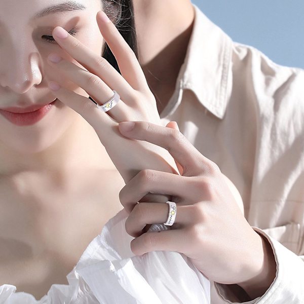 2x Til Sol Måne Matchende Ringe Til Par Forlovelse Bryllup Ring Bånd Sæt