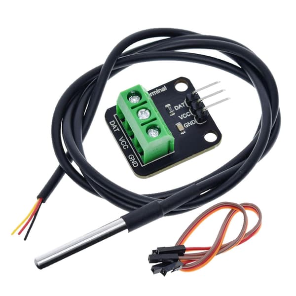 Temperatursensormodul Kit Rostfritt Stål Kabel Vattentät Terminaladapter