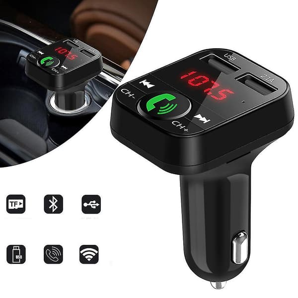 Bluetooth FM-sender for bil Trådløs bilradioadapter Bluetooth bilmusikkspiller