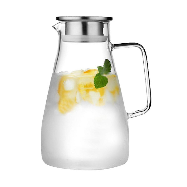 Glass Karaffel, Vannkaraffel Med Lokk, Varmebestandig Borosilikat Karaffel, Delt Varm Og Kald Kanne