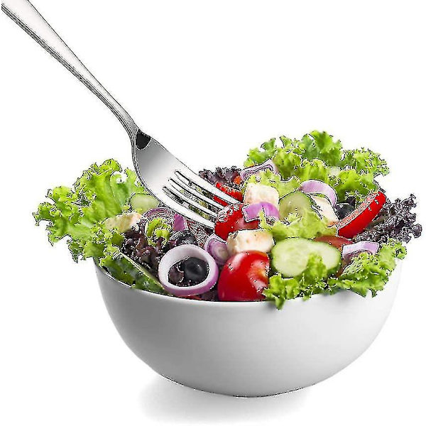 Buffé Serveringsgaffel i Rostfritt Stål Serveringsgaffel Hotell Västerländsk Biffgaffel Hem Dessertkaka Gaffel Fruktgaffel (4 st, Silver)