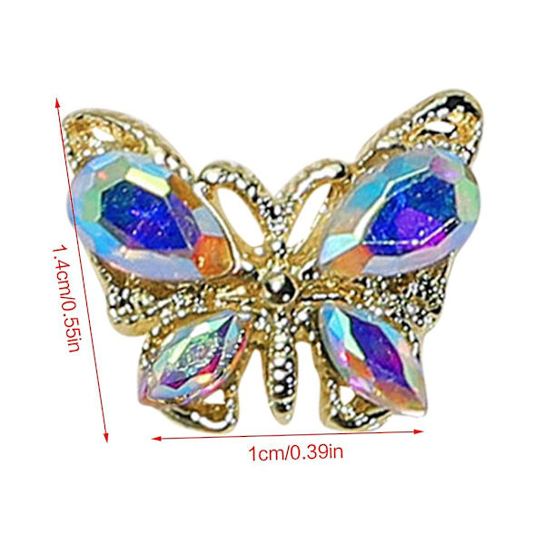 8x 3d Fjärilsnagelsmycken Flash Kristall Nagelsmycken Diy Manikyr Nagelkonst Smycken Nagelkonst Dekorationer För Kvinnor Flickor 2272
