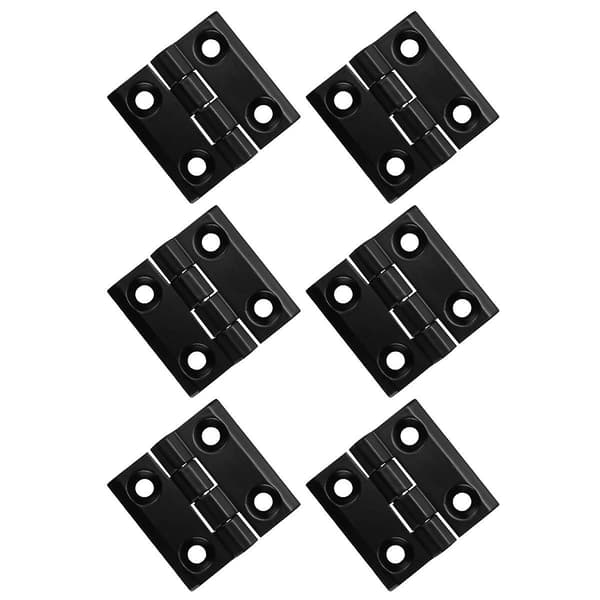 6 x Sorte Aluminiums Møbelskab Dørhængsel 50mm x 50mm