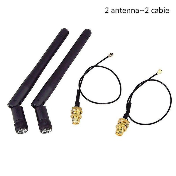 2st/lot 2,4ghz 3dbi Wifi 2,4g Antenn Antenn Rp-sma hane trådlös router+ 17cm Pci U.fl Ipx till Rp Sma hane pigtailkabel