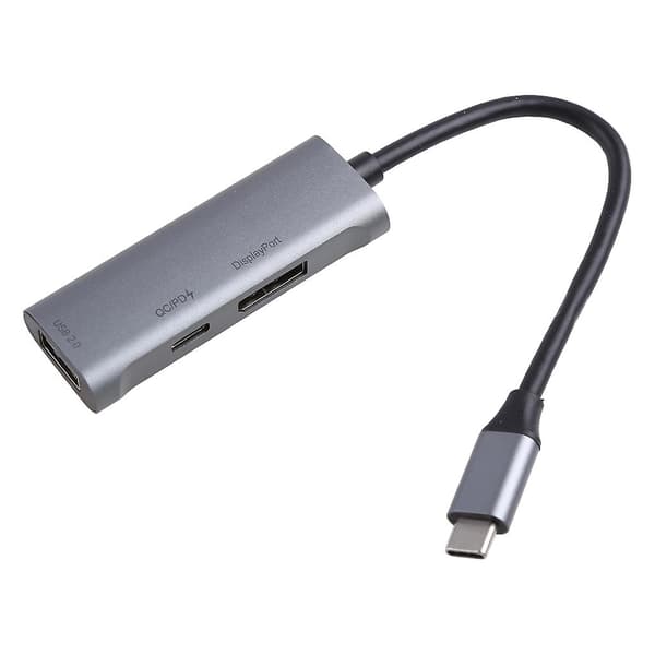 Multi-porte Type C Usb Hub 3in1 Usb2.0 Interface  4k 60hz Displayport 480mbps