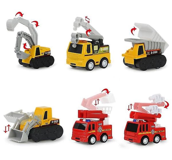 4-pack Drag-and-Go Leksaksbilar i Metall, Barnleksak