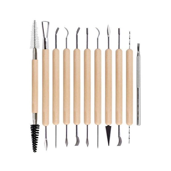 39 st modellering lera skulptur set diy trähandtag keramik verktyg set