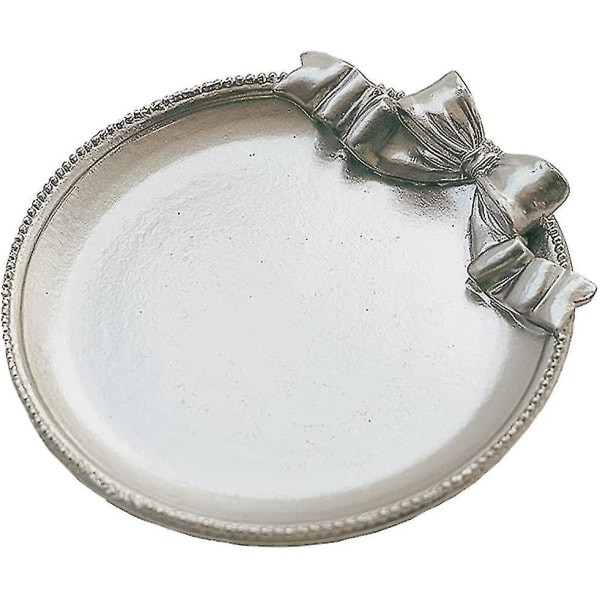 Pyöreä kynttilätarjotin, koristeellinen kynttilätarjotin tarjotin aluslautanen, pieni hopeinen kynttilänjalka Kynttilänjalka- set Olohuoneen ruokapöytä Koti D