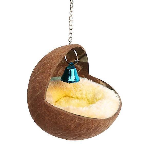 Naturlig Kokosnøtt Skall Fuglerede Hus Seng For Kjæledyr Papegøye Budgie Undulat Kakadue (Pute Tilfeldig Farge)