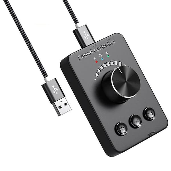 Usb-volymkontroll, extern USB-ljudkort, Bluetooth 5.1-sändare, drivrutinsfri (för Windows