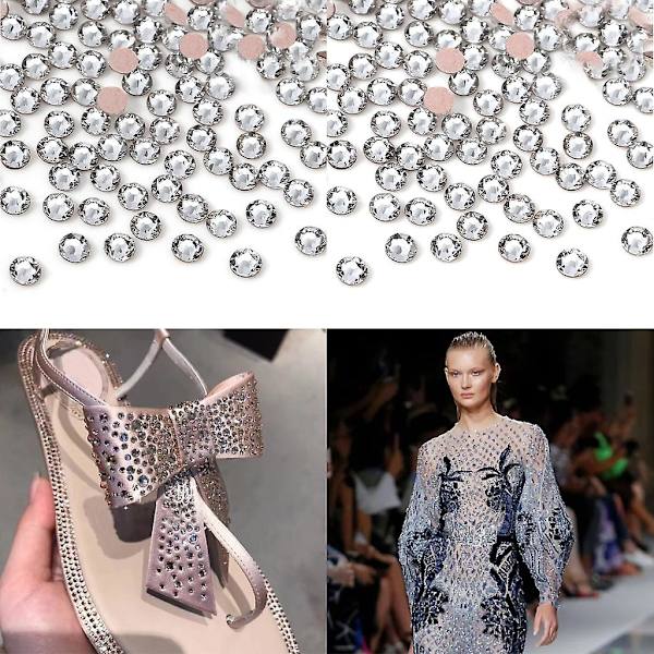 Platt bakglas nagel strass blandade storlekar nagelkonst tillbehör glaspärlor manikyr dekorationer 3d kristallpärlor smycken D