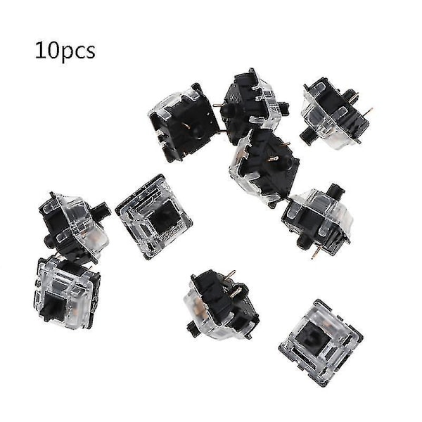10 stk. mekanisk tastatur Mx 3 Pin sort switch gennemsigtig kasse
