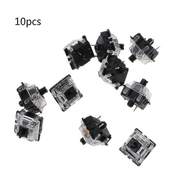 10pcs Mechanical Keyboard Mx 3 Pin Black Switch Transparent Case