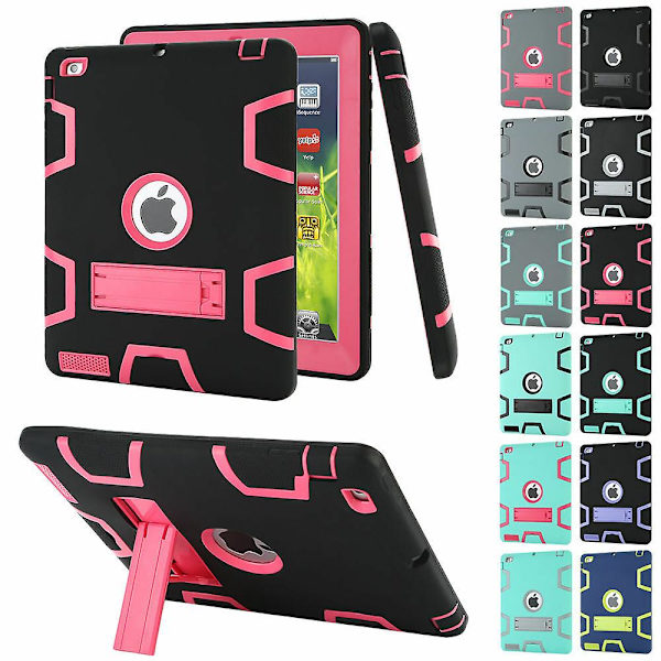 Stødsikker Heavy Duty Gummibeskytter Stativ Etui Til Ipad Mini 1 2 3 Air