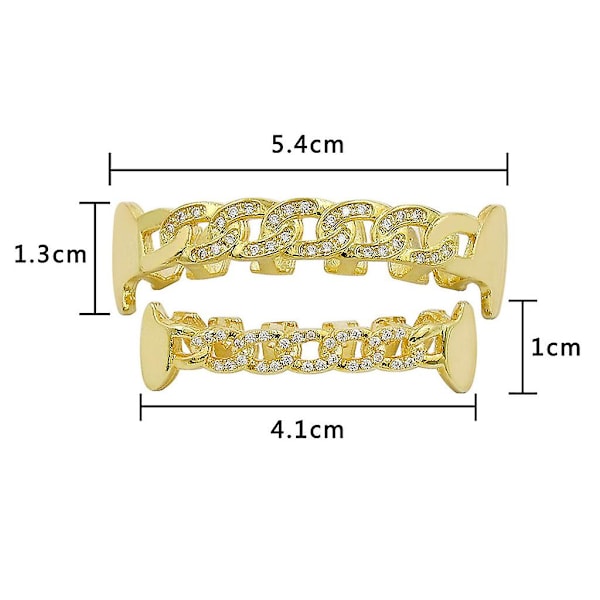 Förgyllda Koppar Nitar Fångar Coola Hip-hop Rapper Falska Tänder Dekoration Halloween