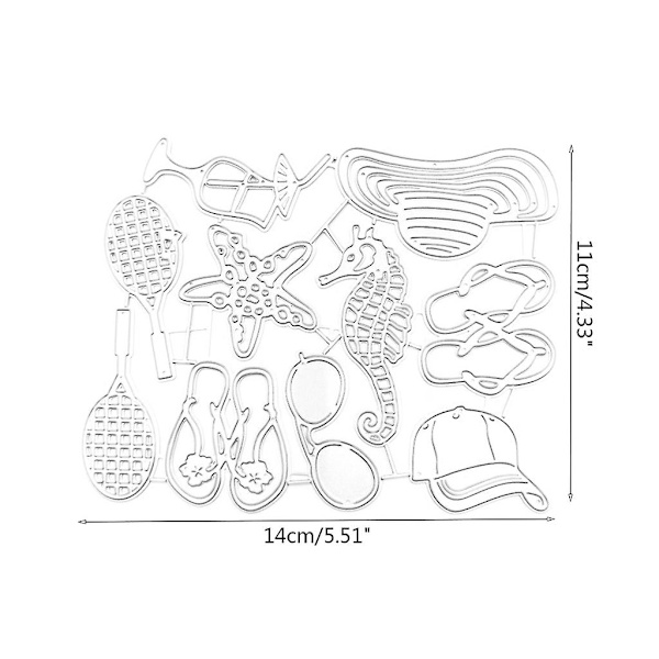 Strand Metal Die Cuts Ferie Serie Skæredøre DIY Prægnings Stencils Skabeloner