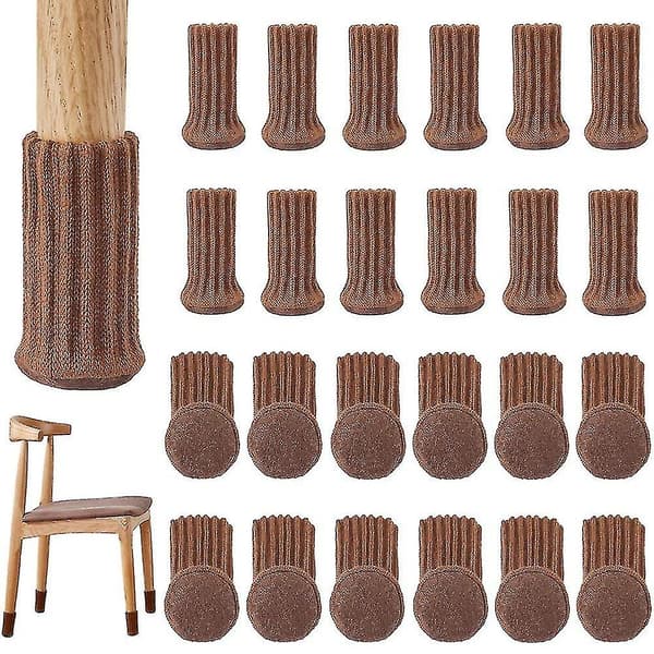 24 stk stolstømper Høy elastisk møbelstrømper Pads Sklisikker stol