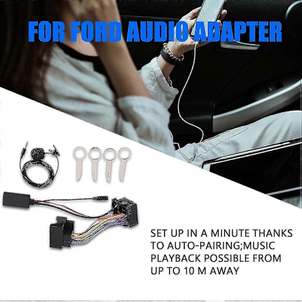 Bluetooth-adapter for bilstereo til Ford Fiesta Focus Mondeo Kuga Sony 6000cd Radio Musikkstrøm