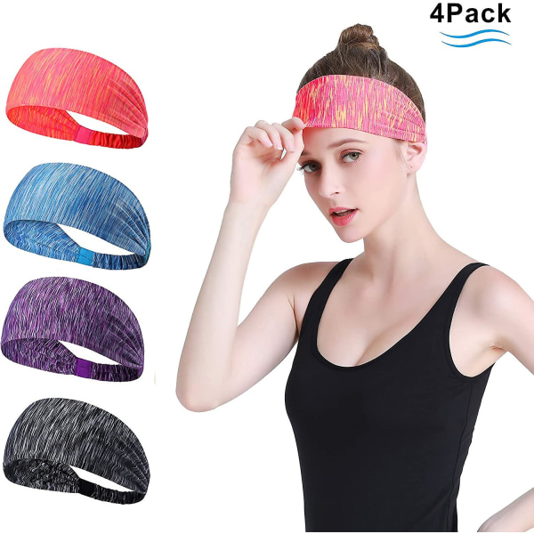 4 stk Sports pannebånd Fukttransporterende hodeplagg