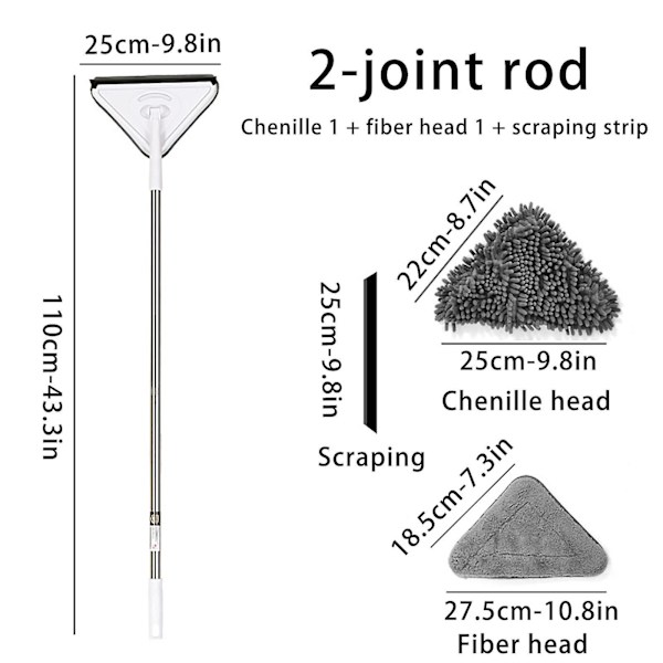 25 cm hovedmoppe multifunktion tørrevæg, loft, loftmoppe, tørre bil, rengøringsklud, fjernelsesmoppe