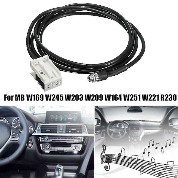 Bil 3,5 mm 12-pin hunn lydmusikk Aux-kabel inngangsadapter for W169 W203 W209 W221 W164 R230