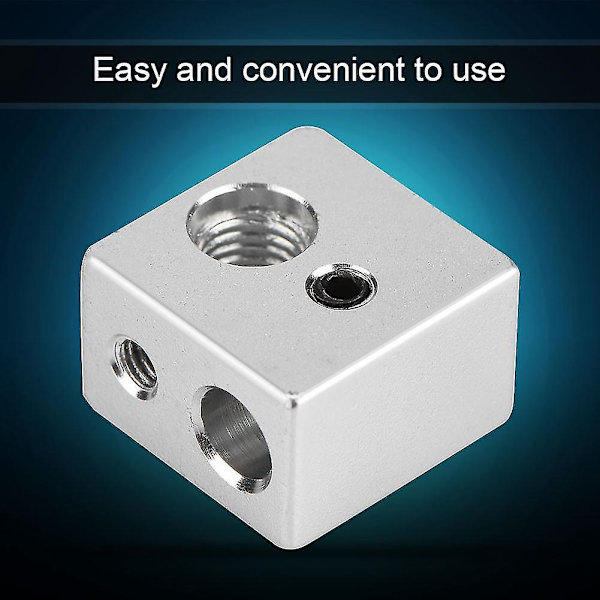 20x20x13mm Aluminium Mk10 Ekstruder Hotend Varmeblok - M7 Gevind Heatbreak Til 3D Printer