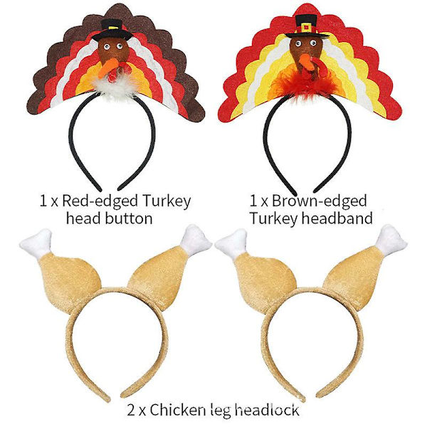 Thanksgiving Kalkun Hodebånd Morsom Stor Kylling Hode Spenne Cosplay Fest Scene Ytelse Rekvisitter Thanksgiving Kalkun Hode Spenne