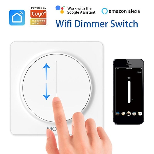 WiFi Berøringslysdimmersbryter 100-240V Smart Life/Tuya App Smart Hjem Fjernkontroll