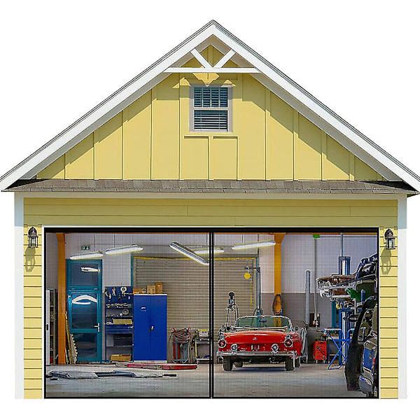 Mesh-skærm Holdbar skærmdør Åndbar mesh-garagedørskærm til hjemmet